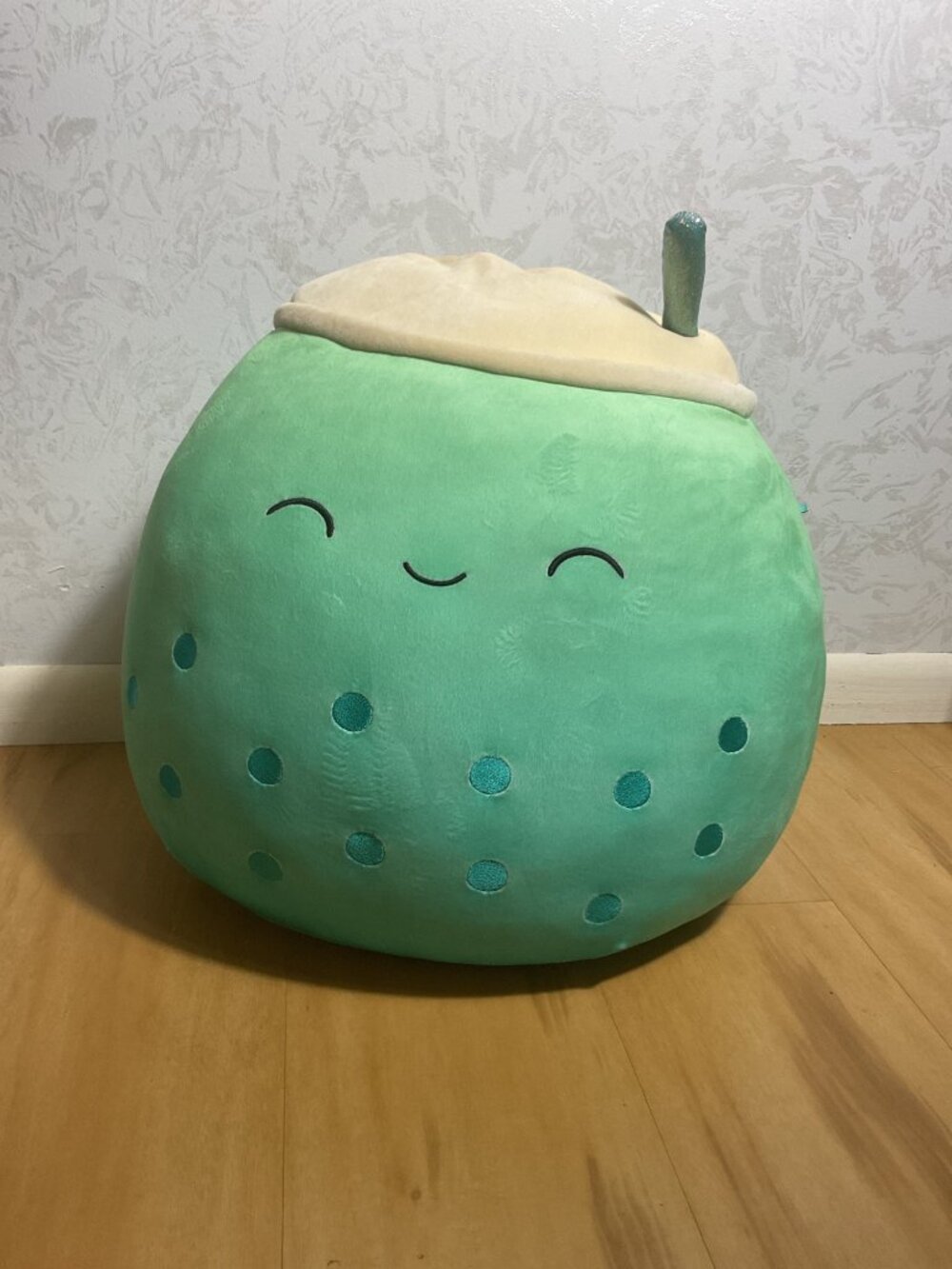 RARE Squishmallow 16" Jakarria Teal Boba Tea Plush Cute Kawaii Food Squad Soft